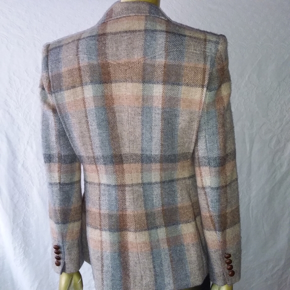 Vintage Ralph Lauren wool plaid safari riding jacket blazer 4 - Picture 4 of 6